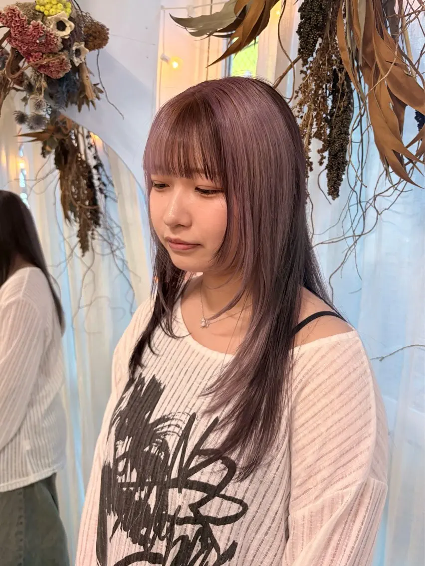 ロング カラー デザインカラー ヘアカラー rina/似合わせ/ 透明感/髪質改善のヘアスタイル