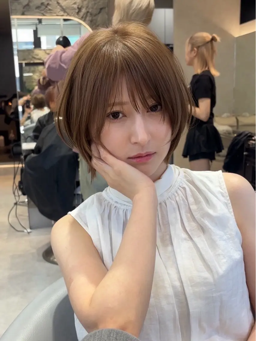 ショート カラー カット 縮毛矯正 トリートメント Lond Bloom 天神ショート/ボブのヘアスタイル