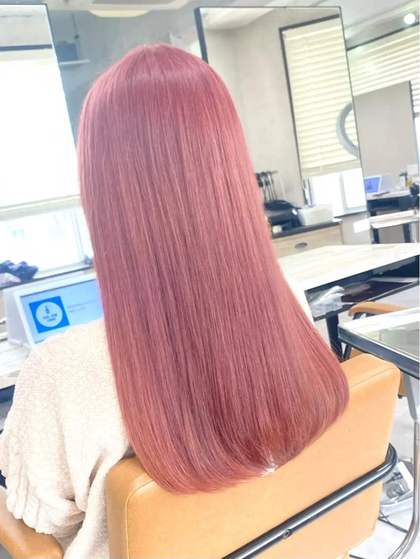 セミロング カラー バレイヤージュ ミストバング ベージュカラー ブリーチ ケアブリーチ カット ヘアカラー トリートメント 脱!黒髪 ダブルカラー【上野】のヘアスタイル