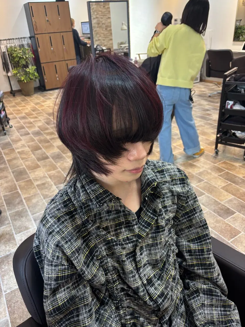 ショート メンズ ヘアカラー&縮毛矯正 STAR☆RIVERのヘアスタイル