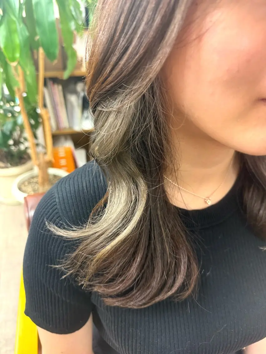 ミディアム カラー ヘアカラー 中田 こころのヘアスタイル