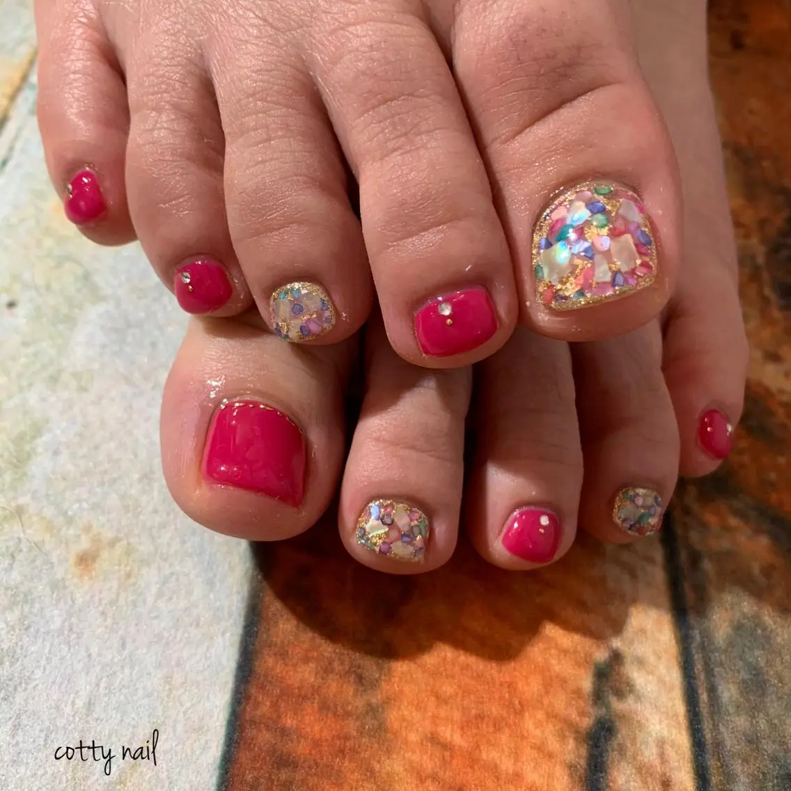 ネイル フットネイル ジェルネイル ニュアンスネイル ピンク cottynail -miki-のその他イメージ