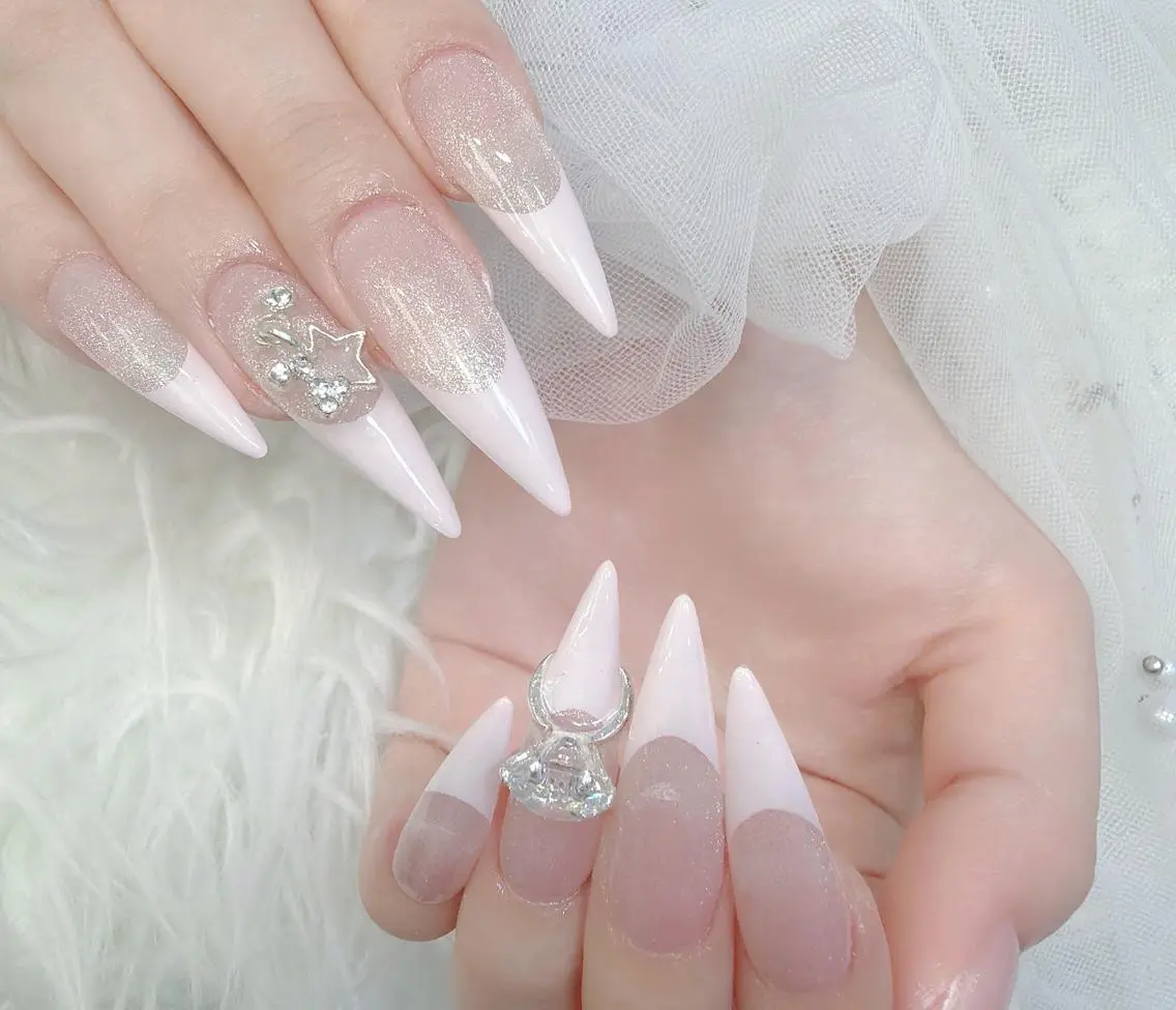ネイル 成人式 大理石ネイル(マーブル) リボン 夏ネイル ネイルチップ ハンドネイル Mi Na Nail Salonのネイルデザイン