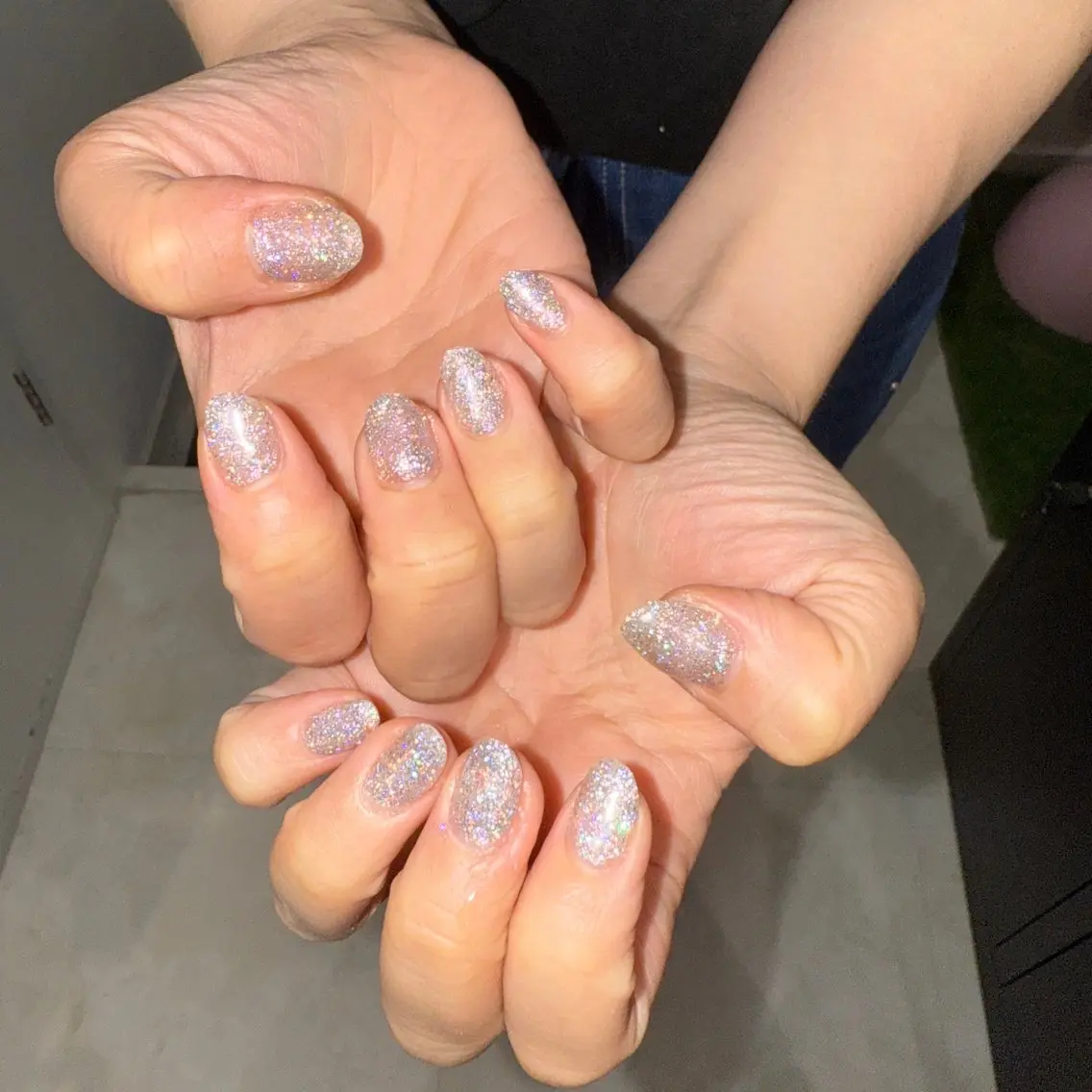 ネイル ラメ(グリッター) シルバー MODA みうのネイルデザイン