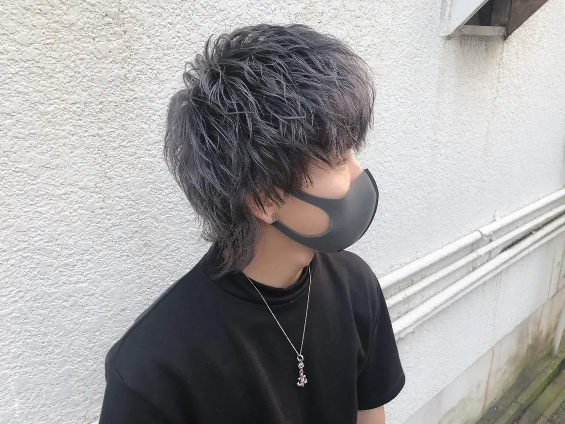ショート カラー パーマ メンズ メンズバレイヤージュ メンズブリーチ メンズハイライト メンズインナーカラー メンズ韓国風 エビスザキレン/メン ズ/心斎橋🌳のヘアスタイル