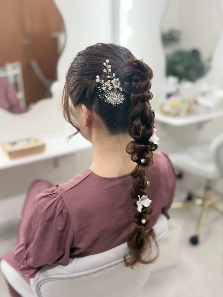 ロング ヘアアレンジ ヘアセット ヘアセットサロン /上坪愛美のヘアスタイル