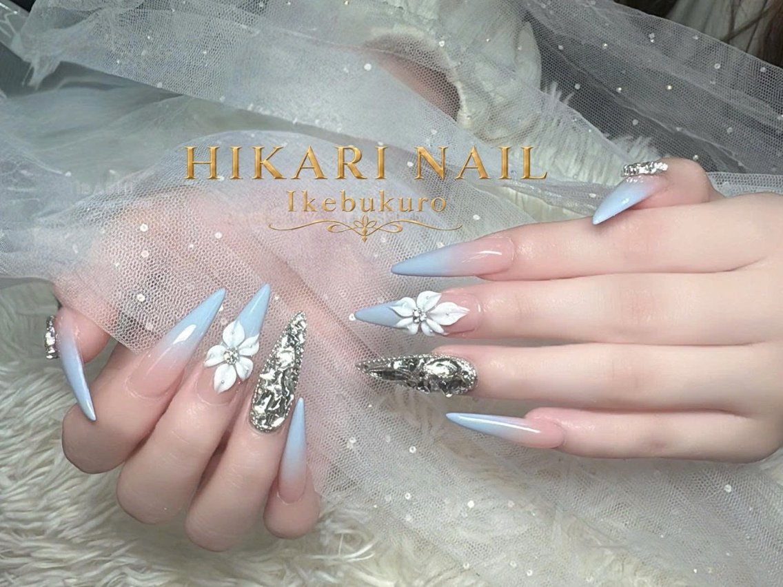 ネイル チークネイル 長さ出し フレンチネイル ガーリー ハロウィン ハンドネイル HikariNail Ikebukuroのネイルデザイン