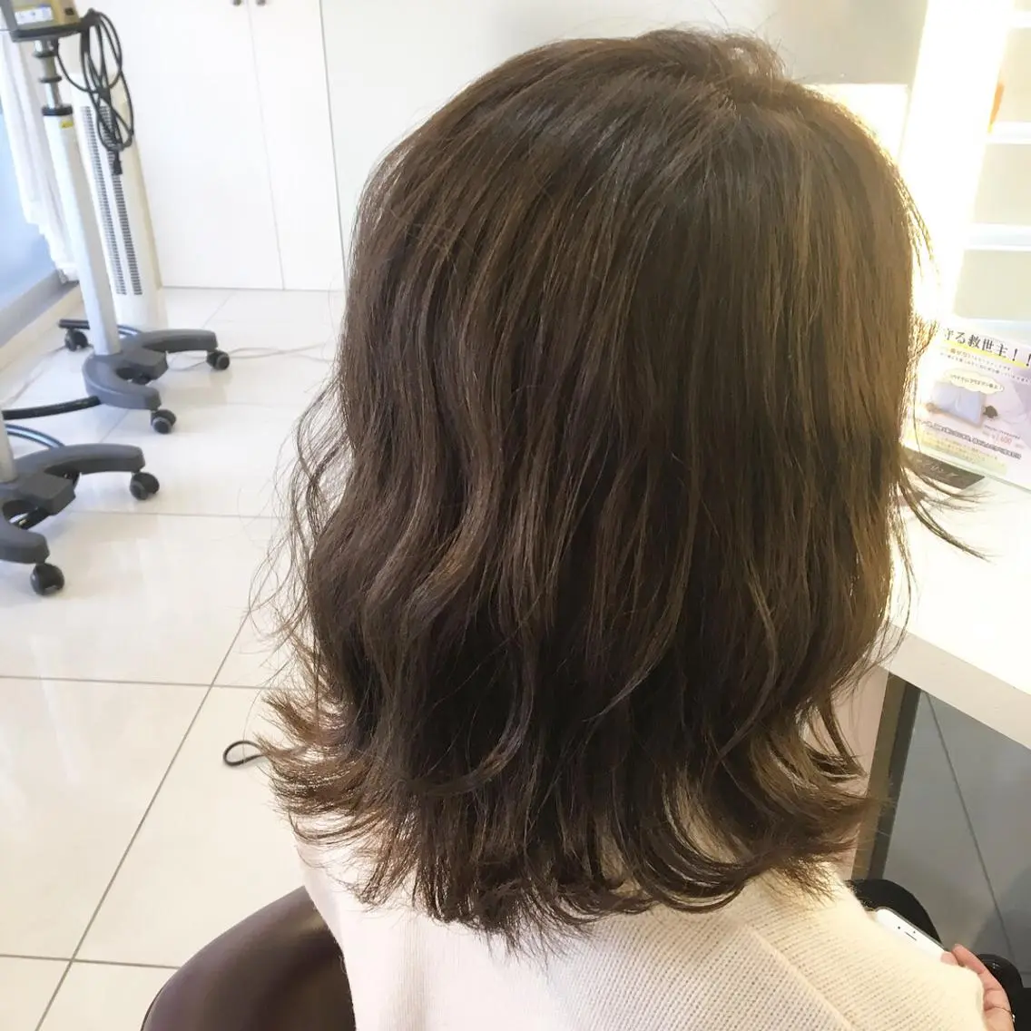 ミディアム カラー グレージュ 広がり、まとまらない お悩み改善/ 中田のヘアスタイル