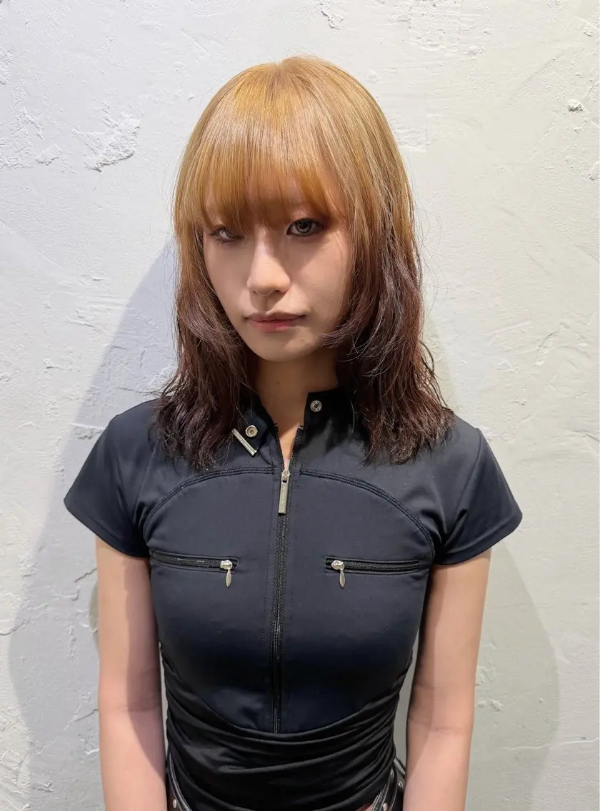 ミディアム ヘアカラー 井上 陸のヘアスタイル