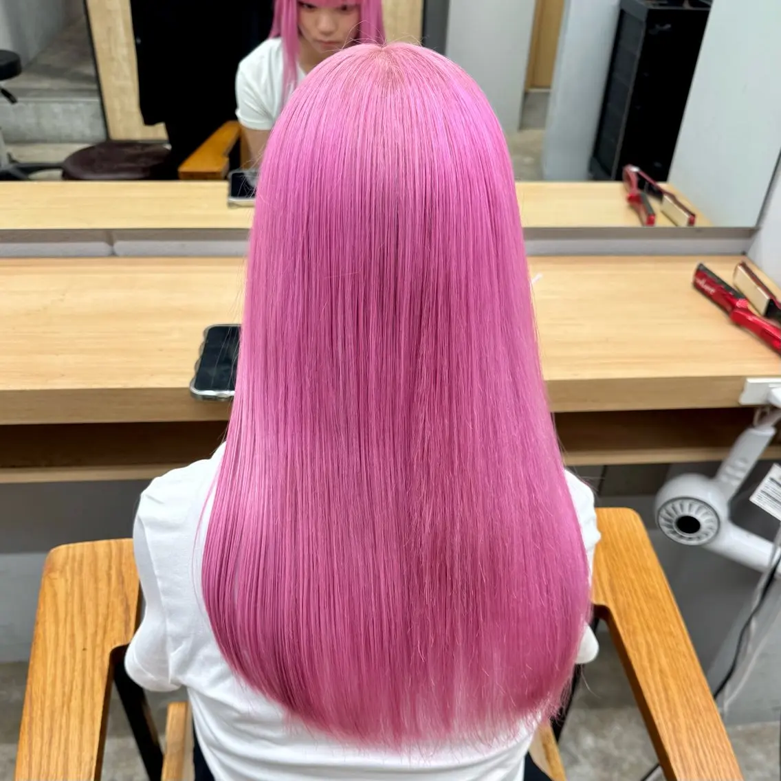 ロング 縮毛矯正 ヘアカラー のぐち ゆうき/ ブリーチ デザインのヘアスタイル