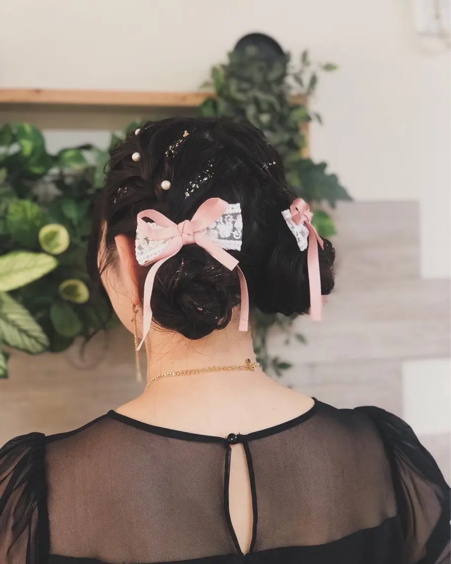 ヘアアレンジ お団子ヘア AYA/ヘアセット/ メンズ/コーンロウのヘアスタイル