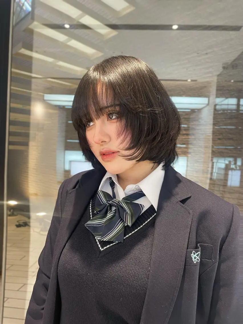 ミディアム ボブレイヤー ボブ レイヤーカット 【韓国❤️海外ヘア】 AYAKAのヘアスタイル