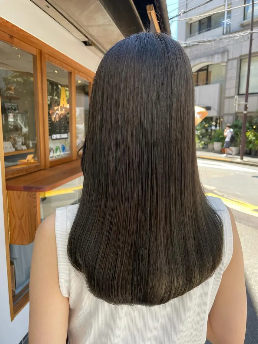 前髪酸性ストレート+カット+カラー+アマトラリンゴ幹細胞17stepTR¥28,000の写真