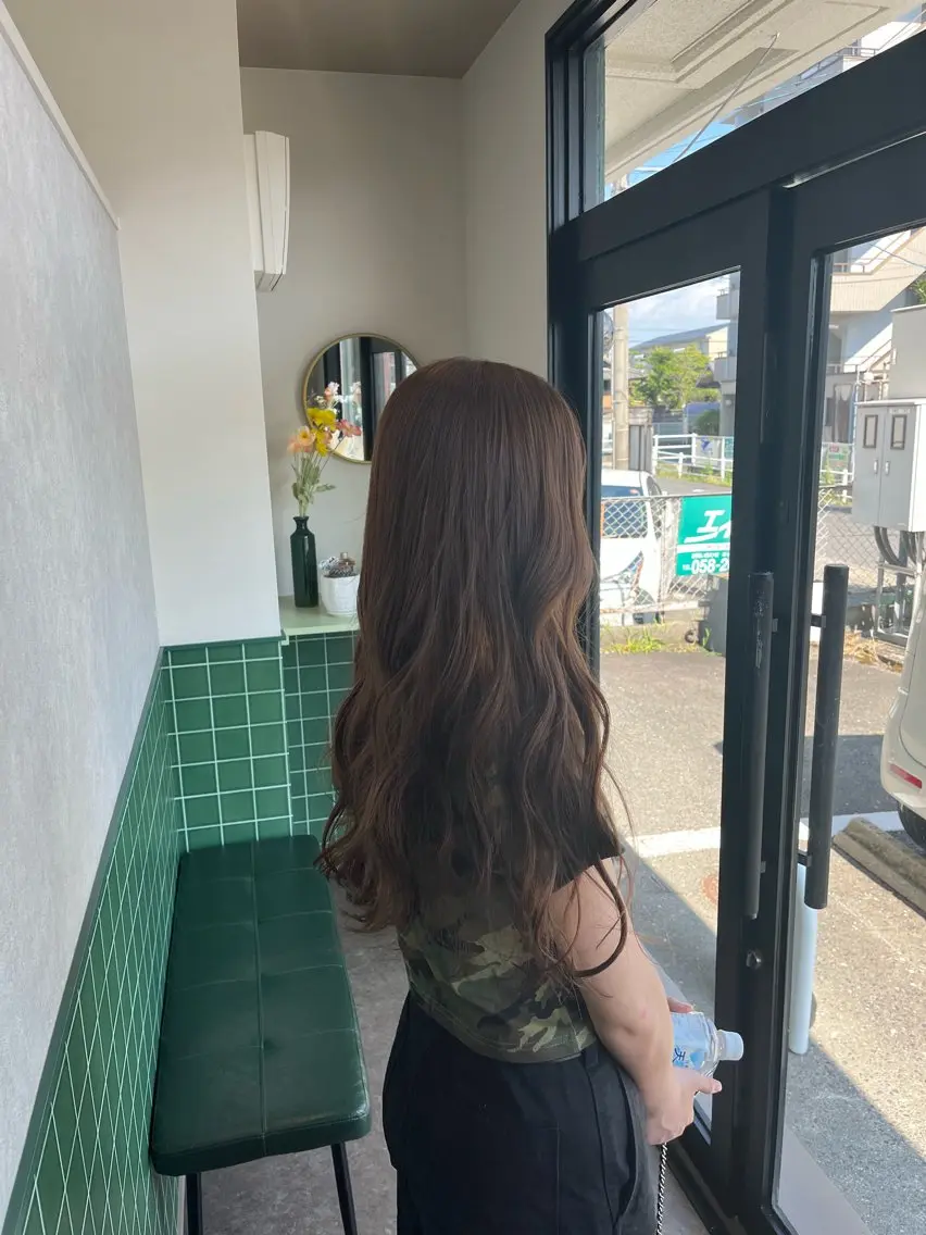 ロング カラー 透明感カラー ダブルカラー ヘアカラー トリートメント 本木下朋花/髪質 改善×ダブルカラーのヘアスタイル