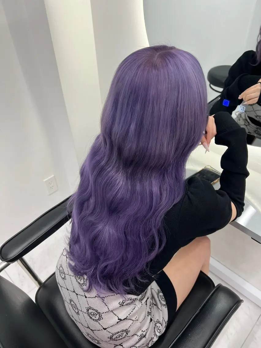 ロング カラー パープルカラー ヘアカラー エクステ 🦋エクステ🦋 TOMOKAのヘアスタイル