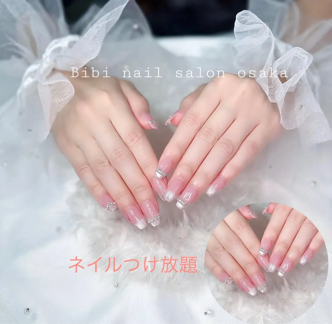セミロング ハンドネイル Bibi nail Osakaのネイルデザイン