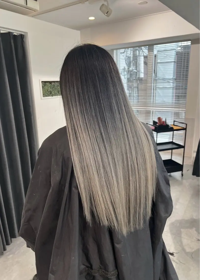 ロング カラー バレイヤージュ グレージュ レイヤーカット 指名数No.1 /NAOYAのヘアスタイル