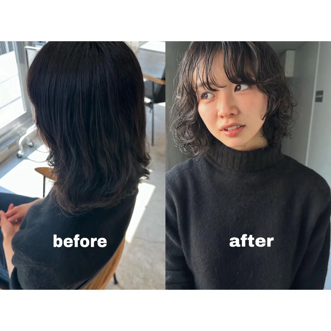ミディアム パーマ カット パーマ お悩み解決パーマ hana🩰のヘアスタイル