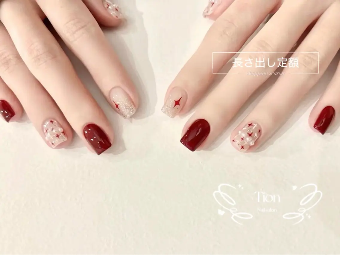 ネイル チークネイル 長さ出し フットネイル フレンチネイル ジェルネイル Nailsalon Tion　川崎店のネイルデザイン