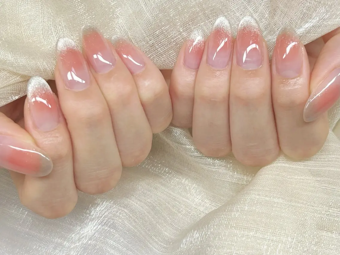ネイル アートネイル チークネイル 成人式 入学式 長さ出し ハンドネイル Lino Nailのネイルデザイン