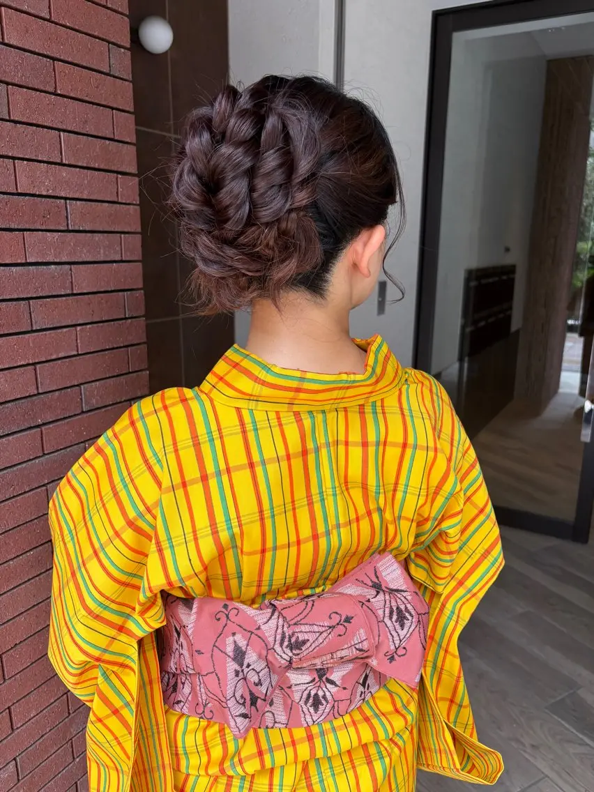 セミロング 浴衣 【ヘアセット専門】 ヘアメイクＭＡＮＡのヘアスタイル
