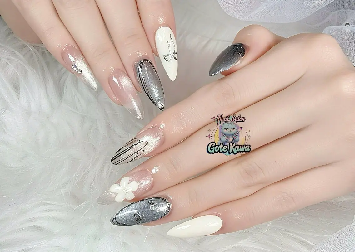ネイル マグネットネイル ワンホンネイル Gote Kawa nail salonのネイルデザイン