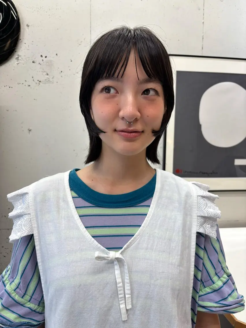 ミディアム カラー カット 永田 愛莉のヘアスタイル