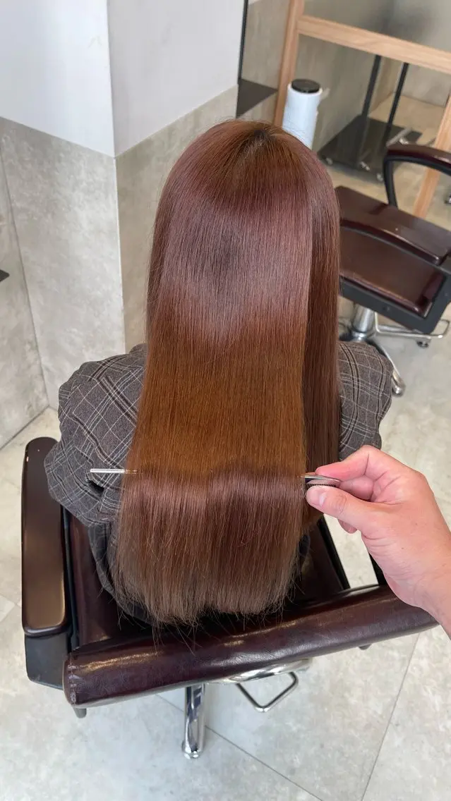 ロング トリートメント 縮毛矯正クロスパーマ 益子達也のヘアスタイル