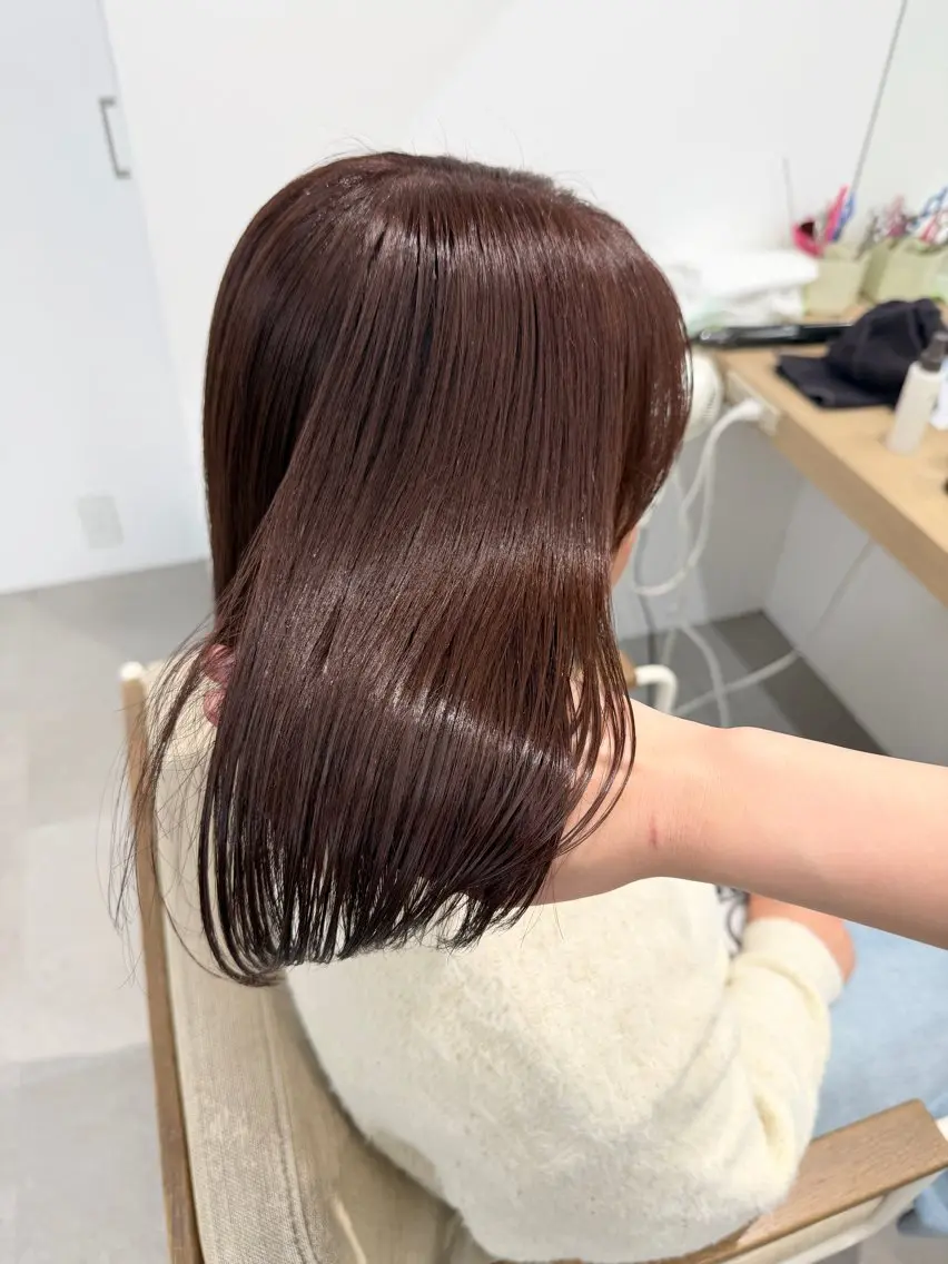 セミロング ヘアカラー レイヤー／大宮／韓国 🤍AYA🤍のヘアスタイル