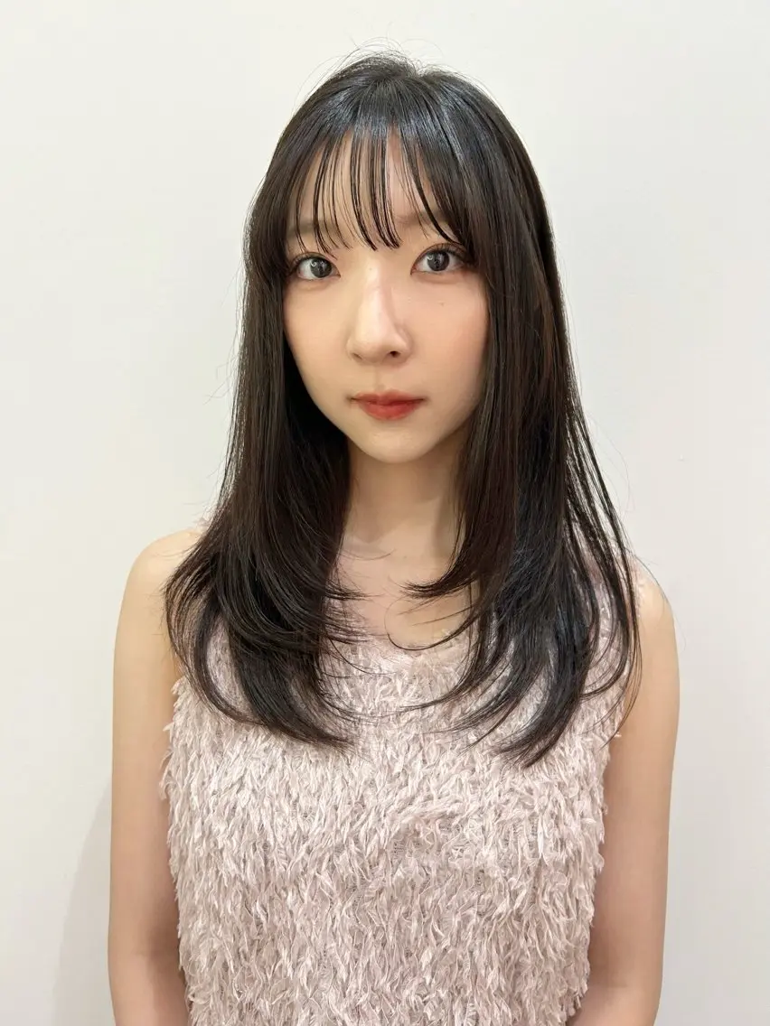 セミロング カラー レイヤーカット カット ヘアカラー 髪質改善/レイヤー/ お顔まわり/Ami.のヘアスタイル