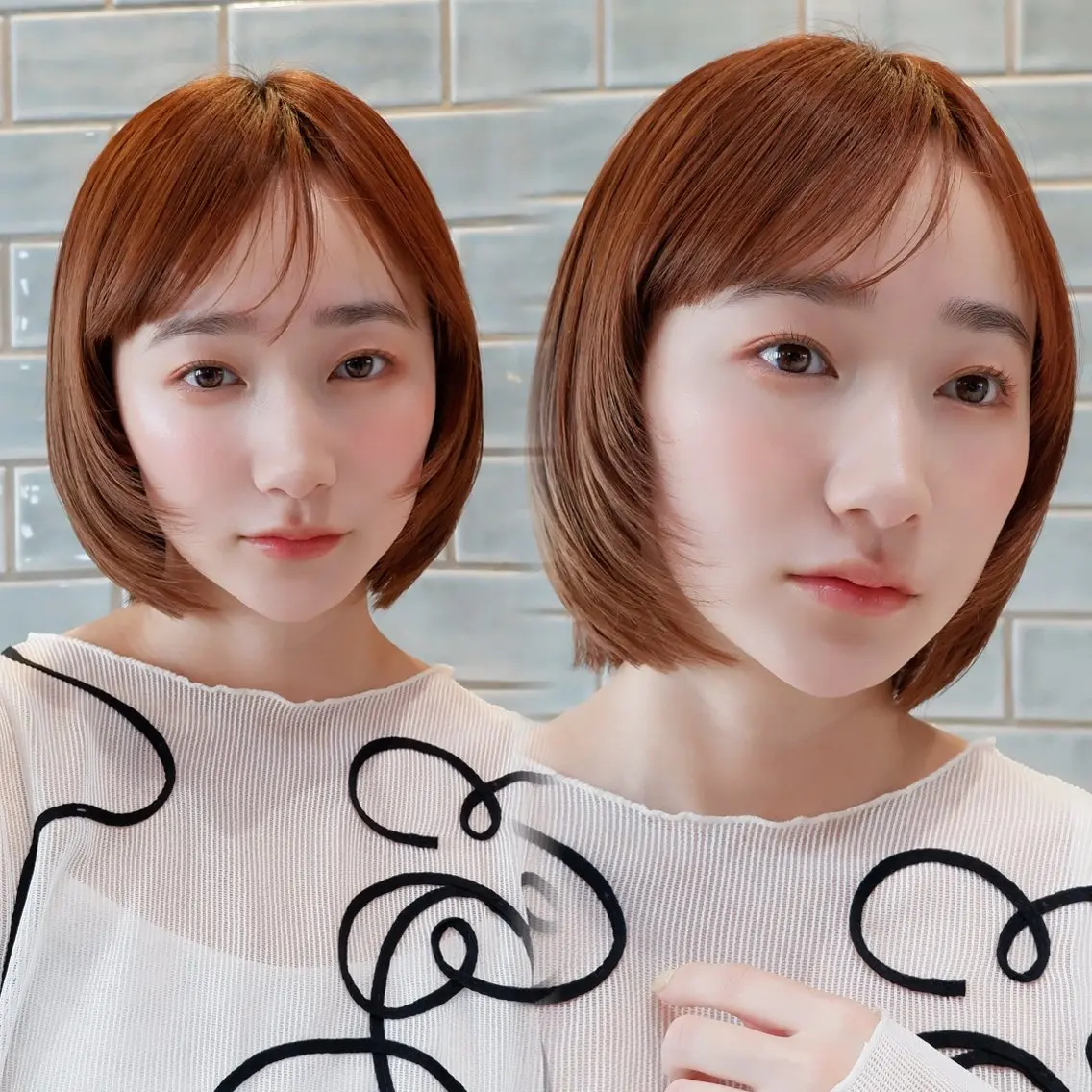 ショート ボブレイヤー ボブ 顔周りカット レイヤーカット トリートメント カット トリートメント 縮毛矯正/レイヤー/ ボブ♡Natsukiのヘアスタイル