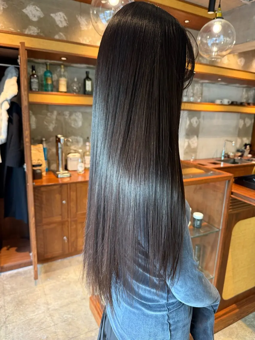 ロング 髪質改善 ロング トリートメント カット トリートメント ヘッドスパ ヘアセット みほ/髪質改善/ モード/ニュアンスのヘアスタイル