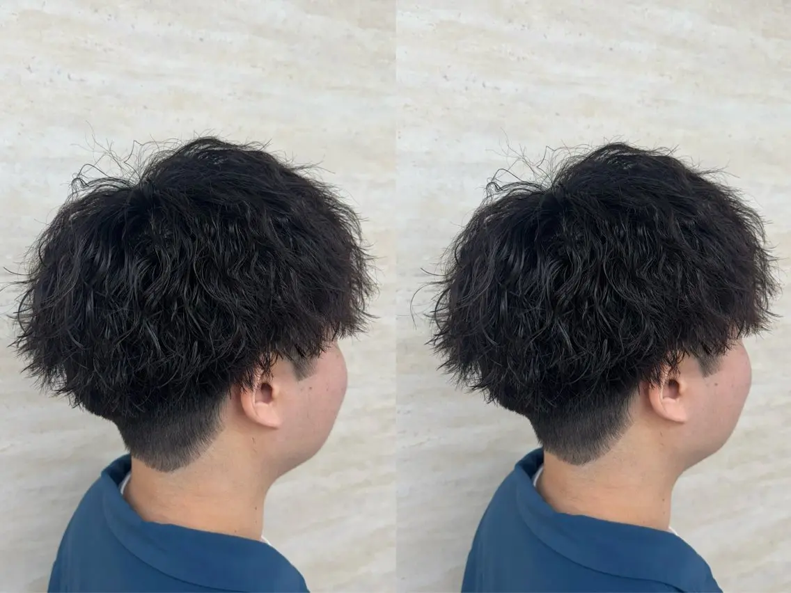 ミディアム パーマ メンズ カット パーマ 【メンズ特化】池袋 韓国スタイル飯塚のヘアスタイル