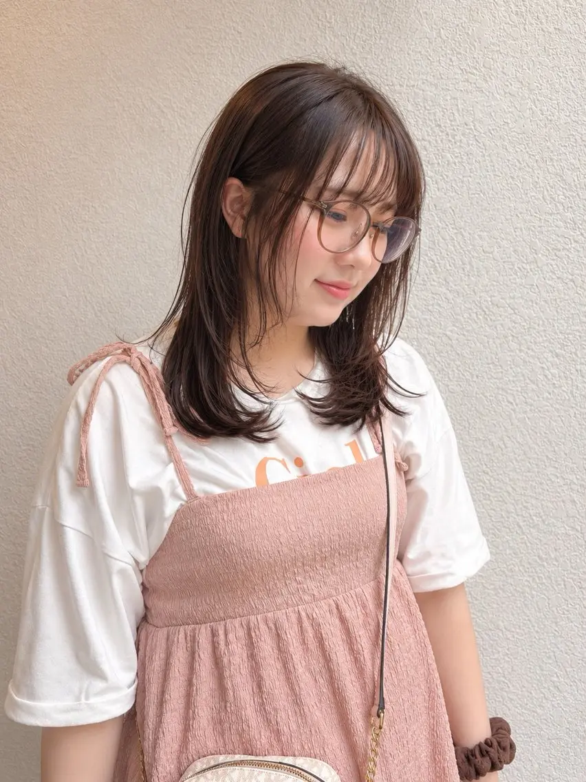 セミロング カット ヘアカラー レイヤーカット/ 髪質改善/はるか🧸のヘアスタイル