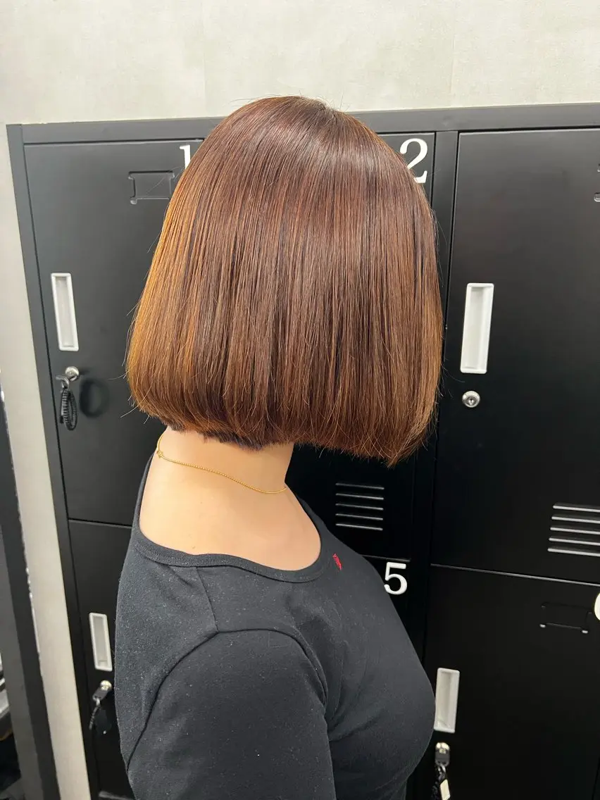 ミディアム パーマ 縮毛矯正 酸性ストレート ストレートパーマ カット ヘアカラー 縮毛矯正 透明感カラー特化🫧 🦋栗原🦋のヘアスタイル