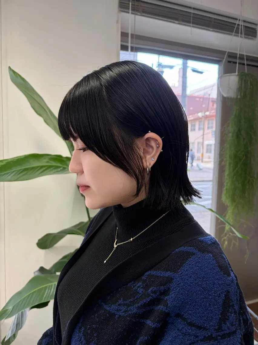ショート ボブレイヤー ボブ 顔周りカット レイヤーカット ワンホン/韓国ヘア 🖤櫻木李紗のヘアスタイル