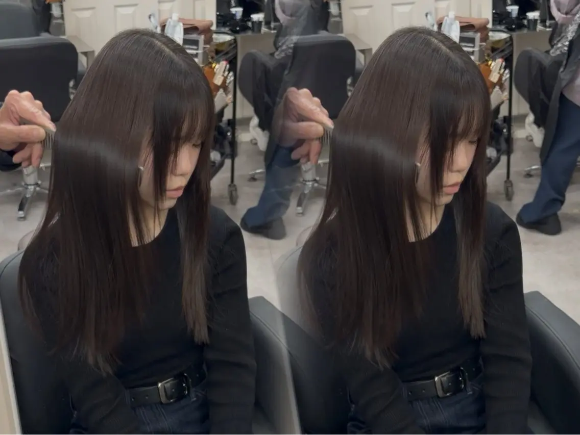 ロング 縮毛矯正 トリートメント 🫧とぅるん艶髪🫧 透明感カラー×猿渡のヘアスタイル
