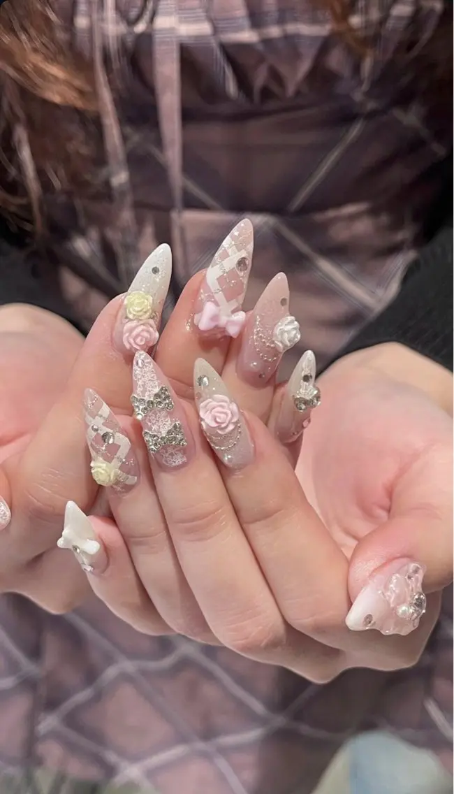 ネイル 長さ出し フレンチネイル グラデーション 卒業式 マグネットネイル Sora nail 長さ出し専門店のネイルデザイン
