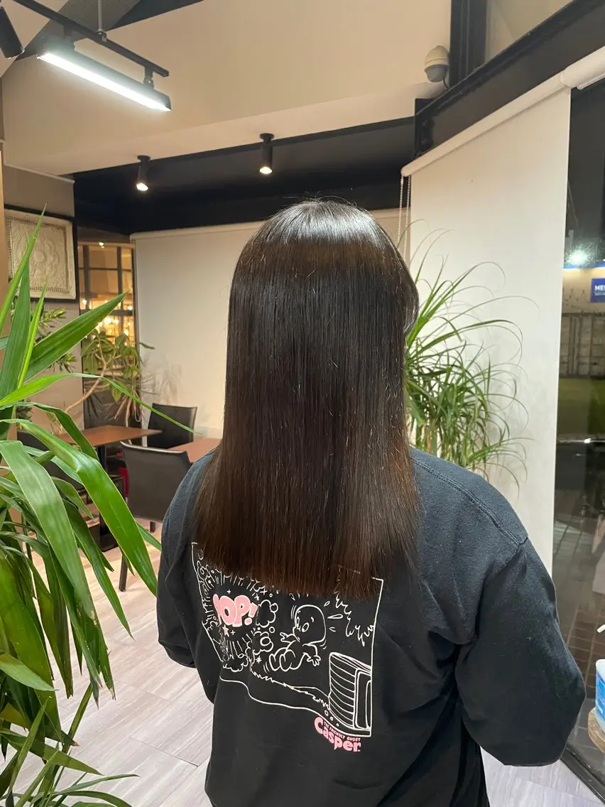 ミディアム カラー ブラウンカラー モカブラウン オレンジ マキノ キョウカのヘアスタイル