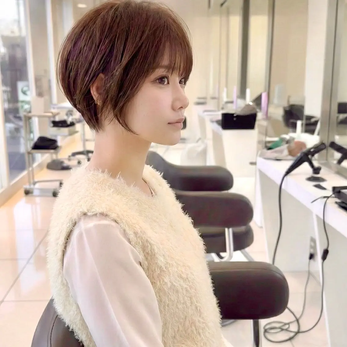 ショート カラー ショートボブ 丸みショート ボブ 顔周りカット レイヤーカット カット ヘアカラー トリートメント 🌿京都丸みショート /小倉徒歩4分/多田のヘアスタイル