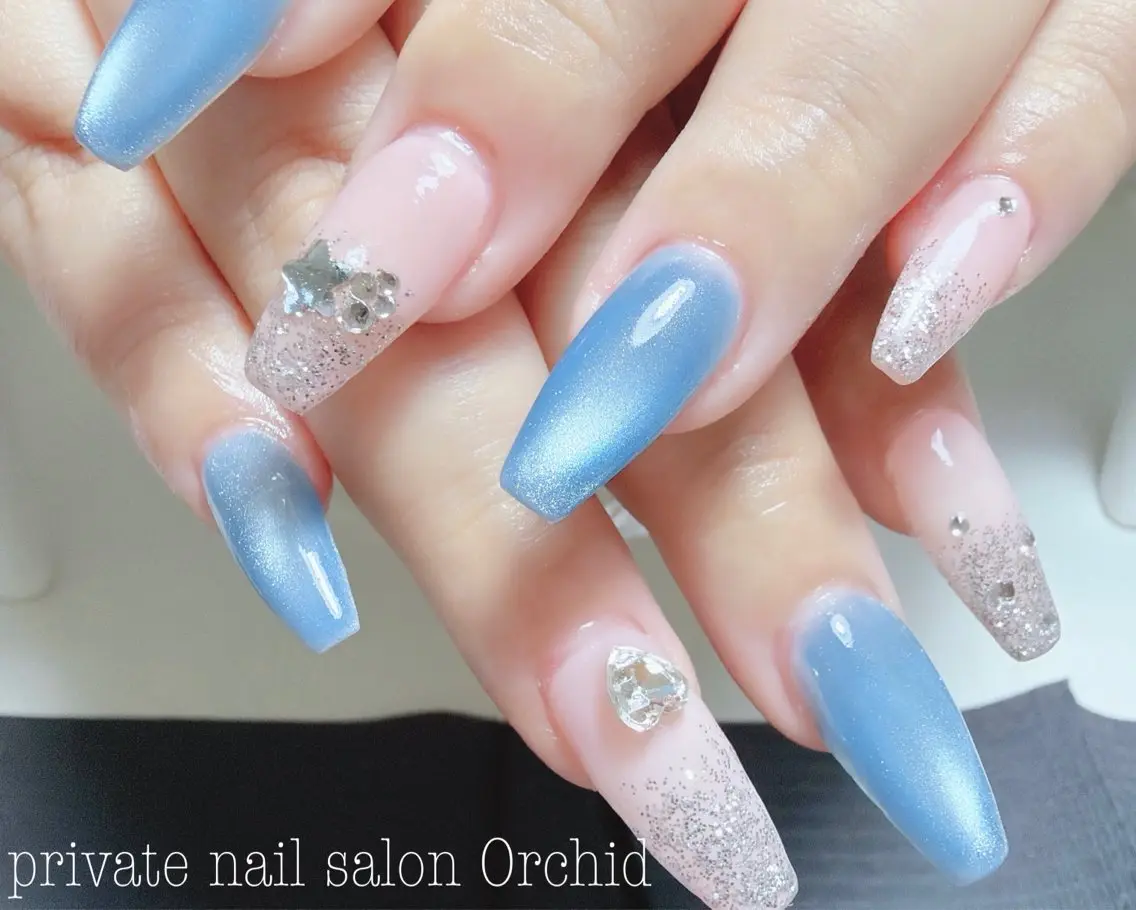 【hand】長さ出し(10本)+フルアート･持ち込みデザインの写真