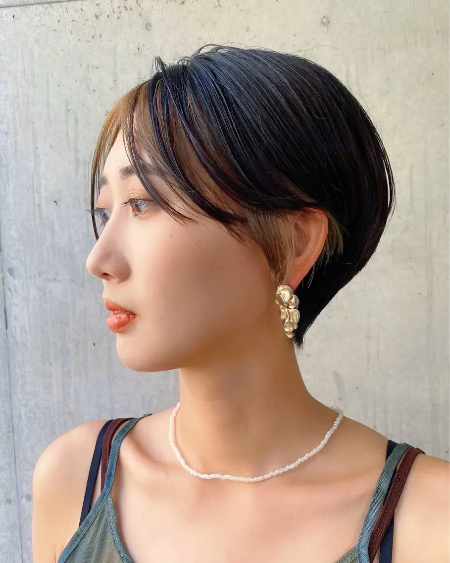 ショート カラー 似合わせレイヤー/ ケアパーマ/高倉のヘアスタイル