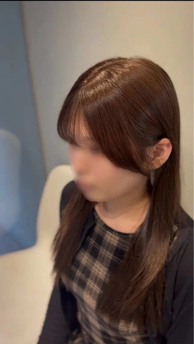 ロング 縮毛矯正 ヘアカラー 縮毛矯正 酸性縮毛矯正/ 顔周りカット/信之介のヘアスタイル