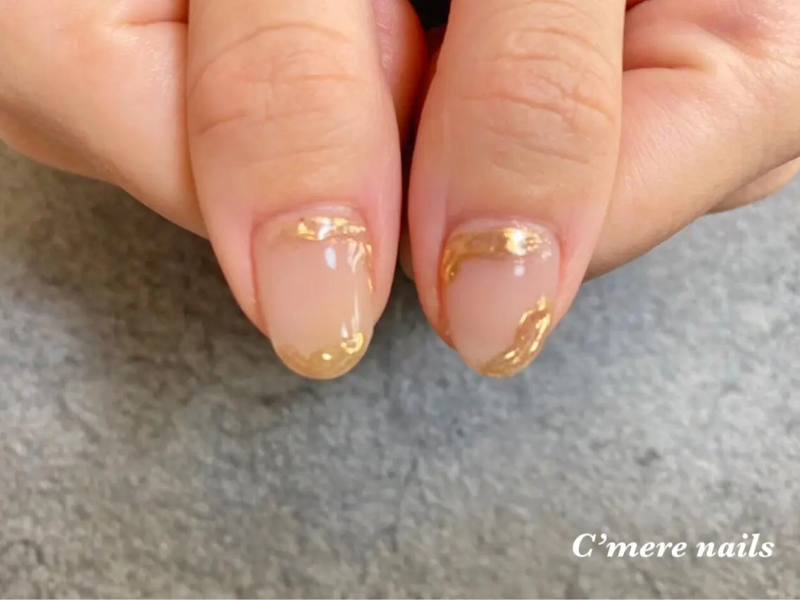 ネイル ゴールド ハンドネイル nouva nailsのネイルデザイン