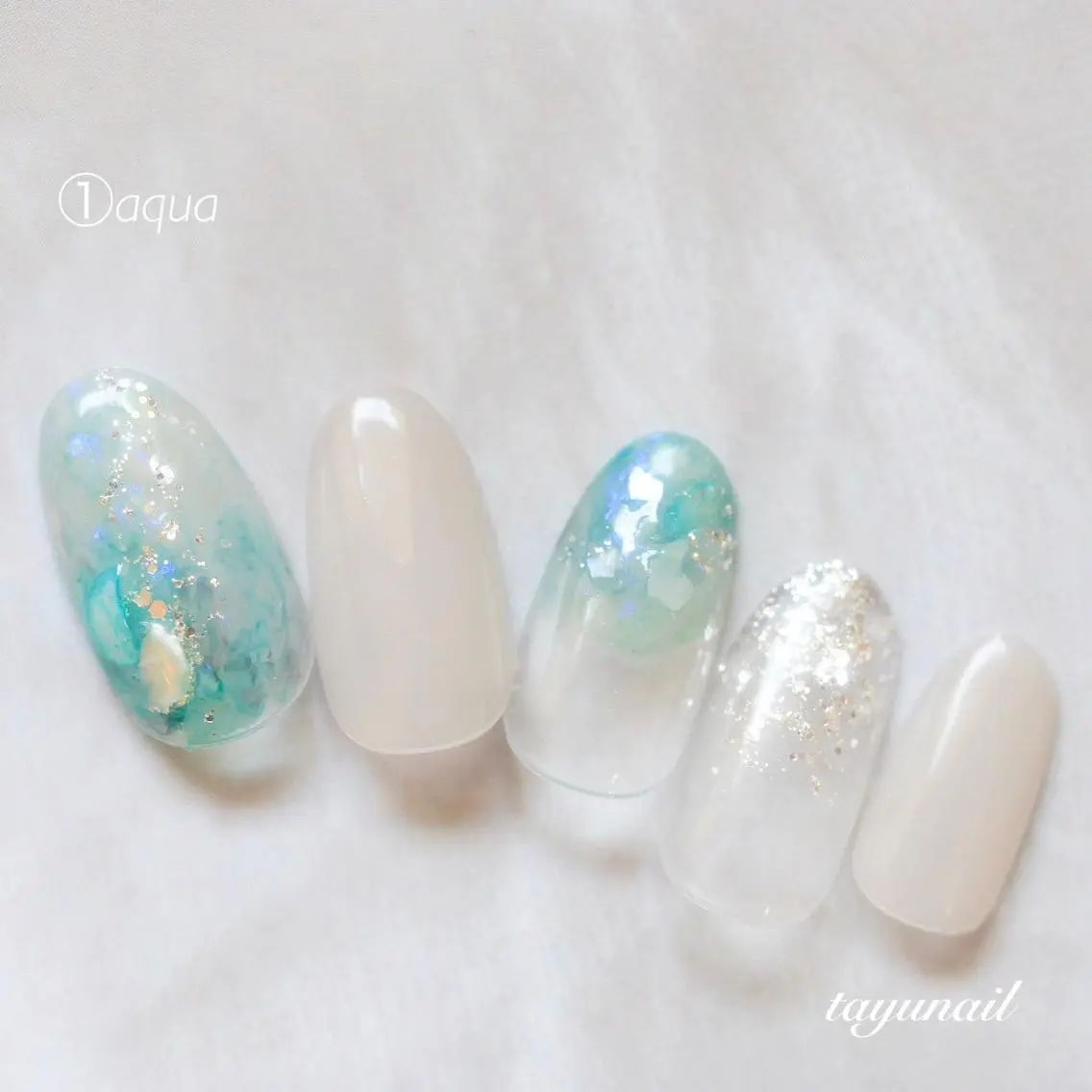 ネイル アートネイル ブルー ジェルネイル ワンカラーネイル パラジェル ネイルサロン 【たゆnail】のネイルデザイン