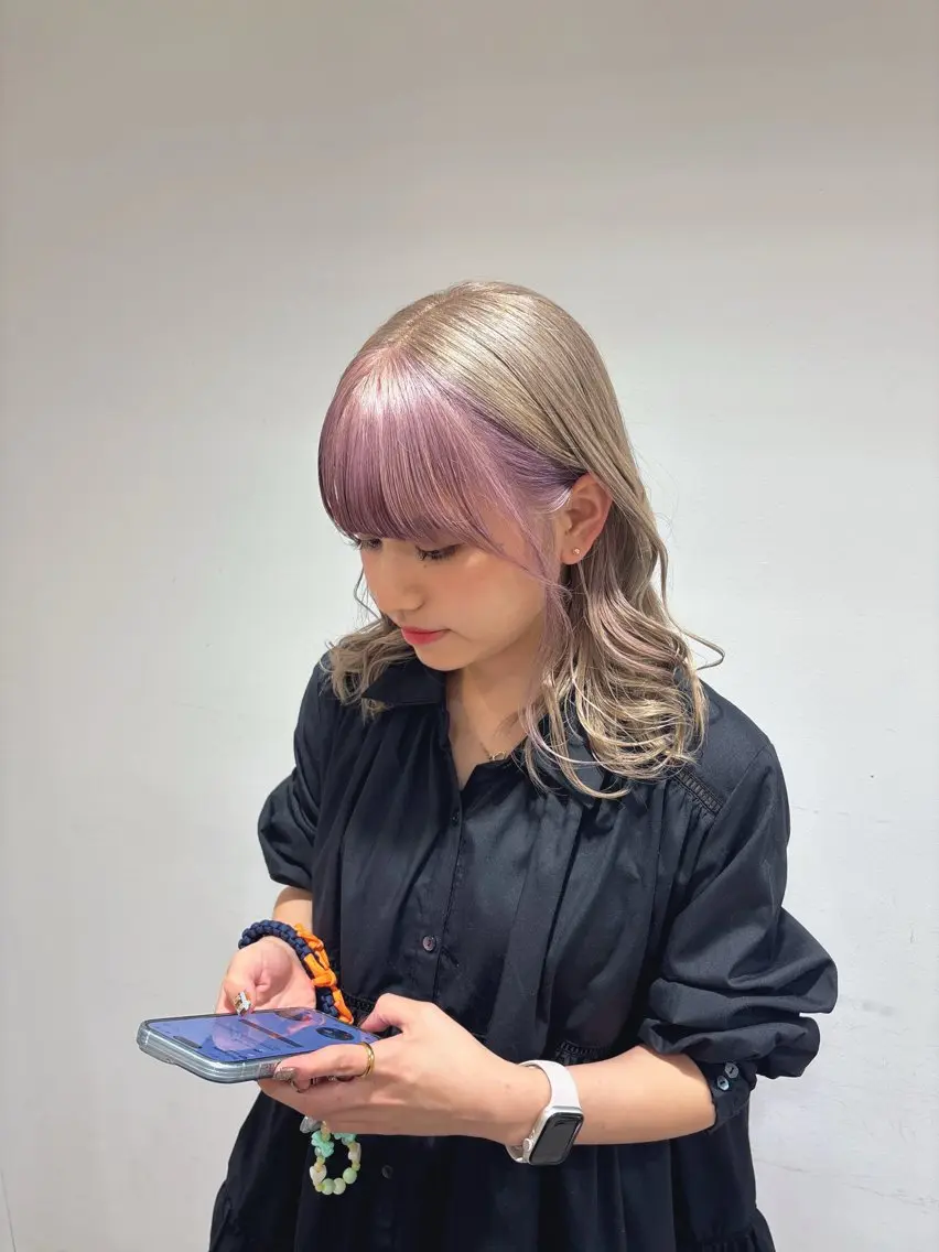 🍒茨木《メンテナンス》リタッチケアブリーチカラー【リタッチブリーチ＋カラー】の写真