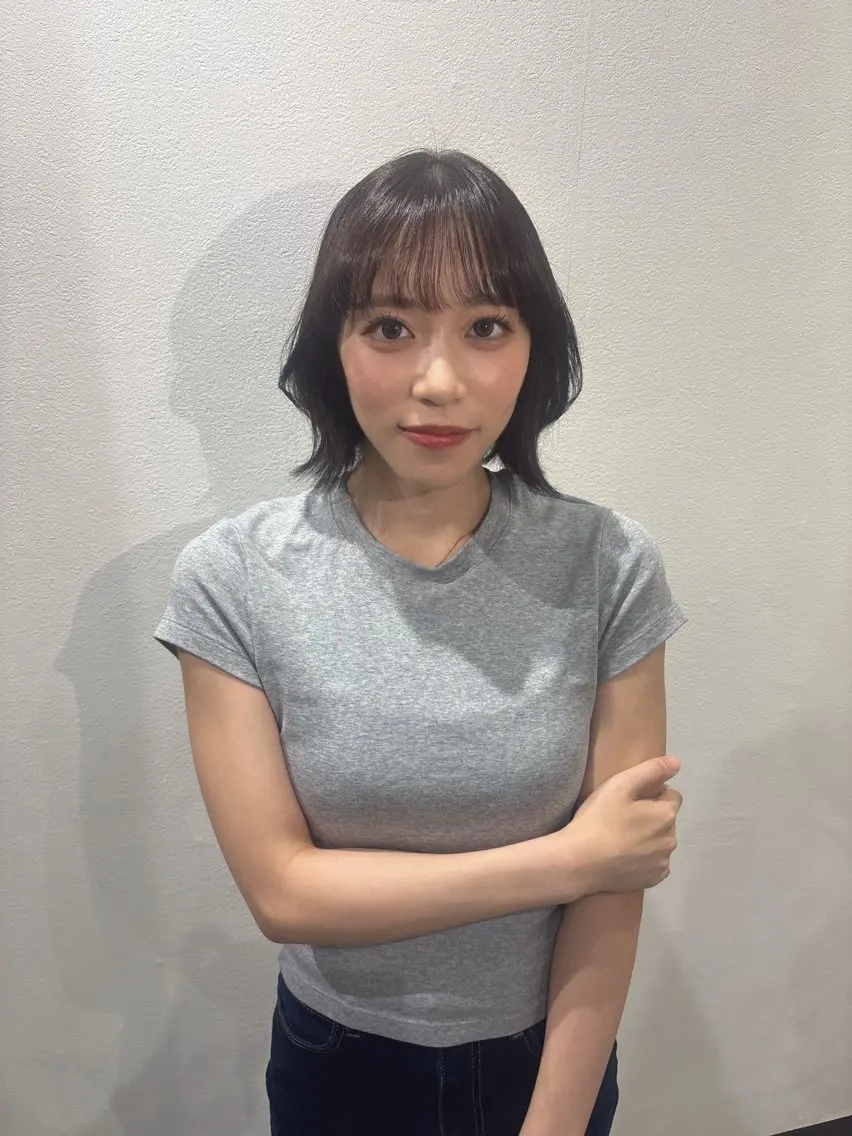 カラー グレージュ ボブ ヘアカラー 望月 憂嘉のヘアスタイル