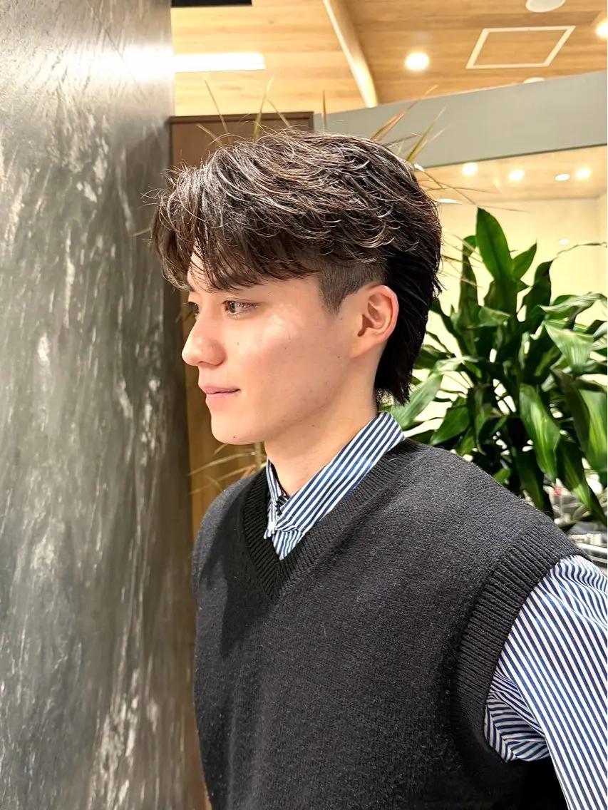 ショート パーマ ハンサムショート 似合わせカット ショートヘア ニュアンスパーマ カット パーマ 💈原宿指名No.1 センターパート💈のヘアスタイル