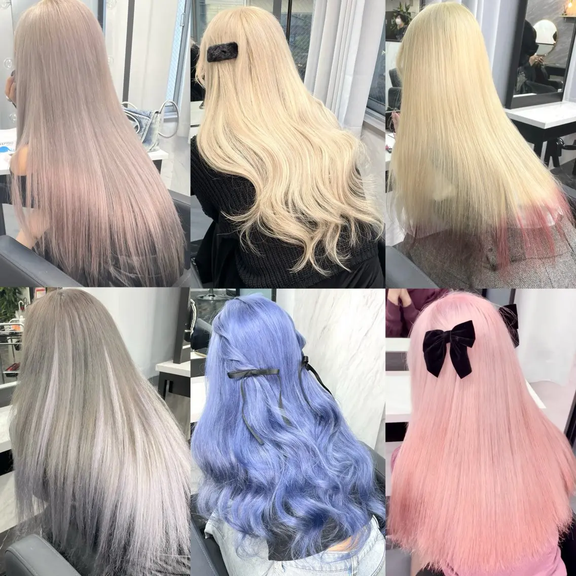 ロング カラー ヘアカラー エクステ エクステ🩵ブリーチ 韓国ヘア🩵KAEのヘアスタイル