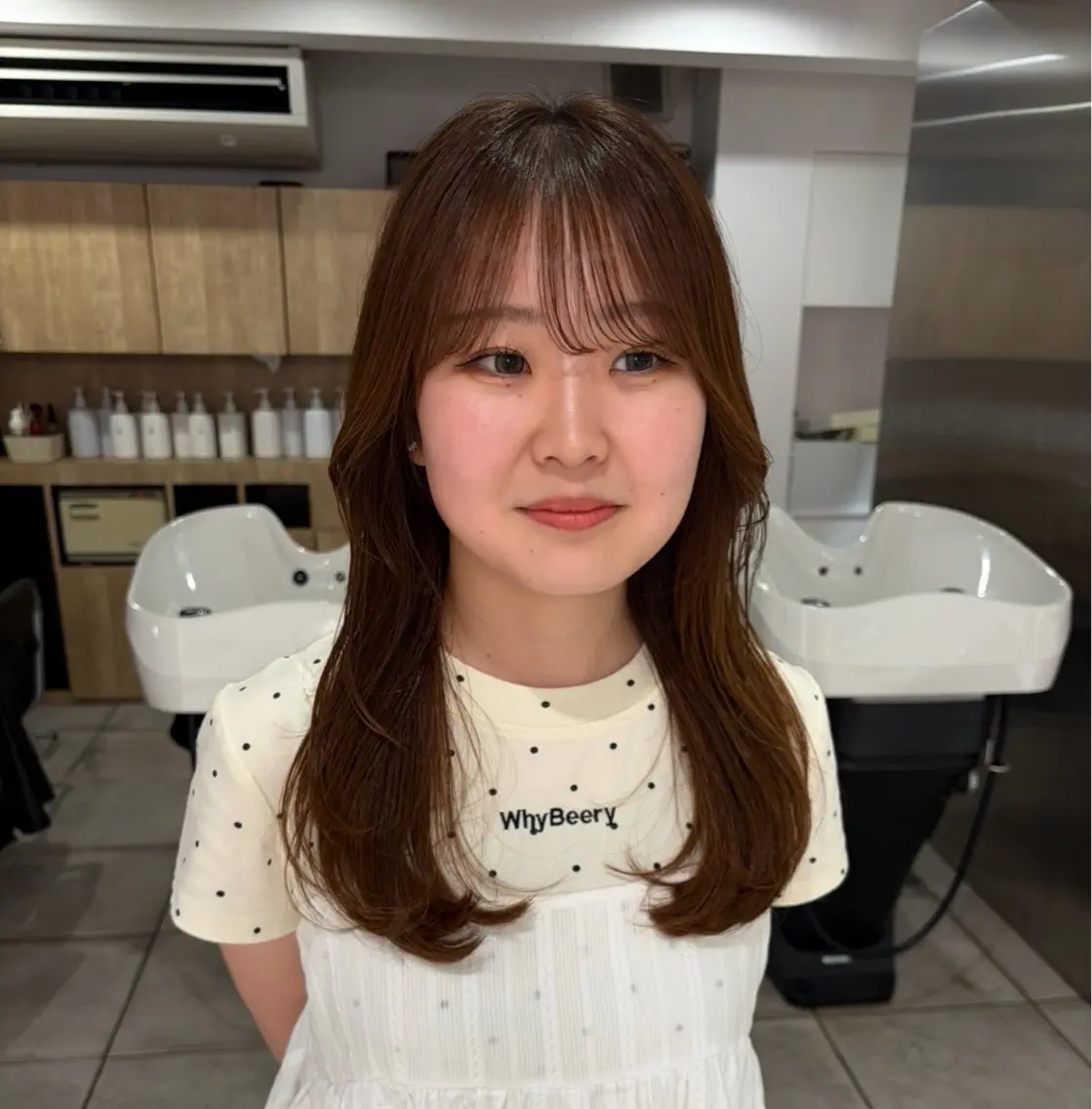 ミディアム くびれヘア rinka enu河原町のヘアスタイル